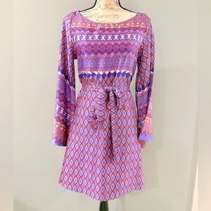 NEW MISA LOS ANGELES Twiggy Dress in Violet Geo, XS